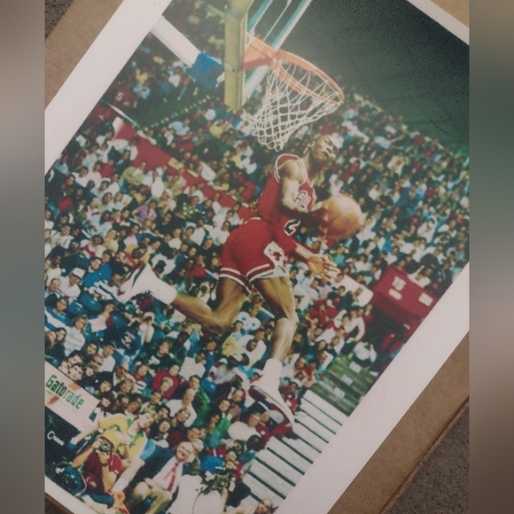 MICHAEL AIR💨JORDAN BULLS 1988 NBA SLAM DUNK CONTEST 8.5x11 ULTRA GLOSSY POSTER! - Picture 3 of 4